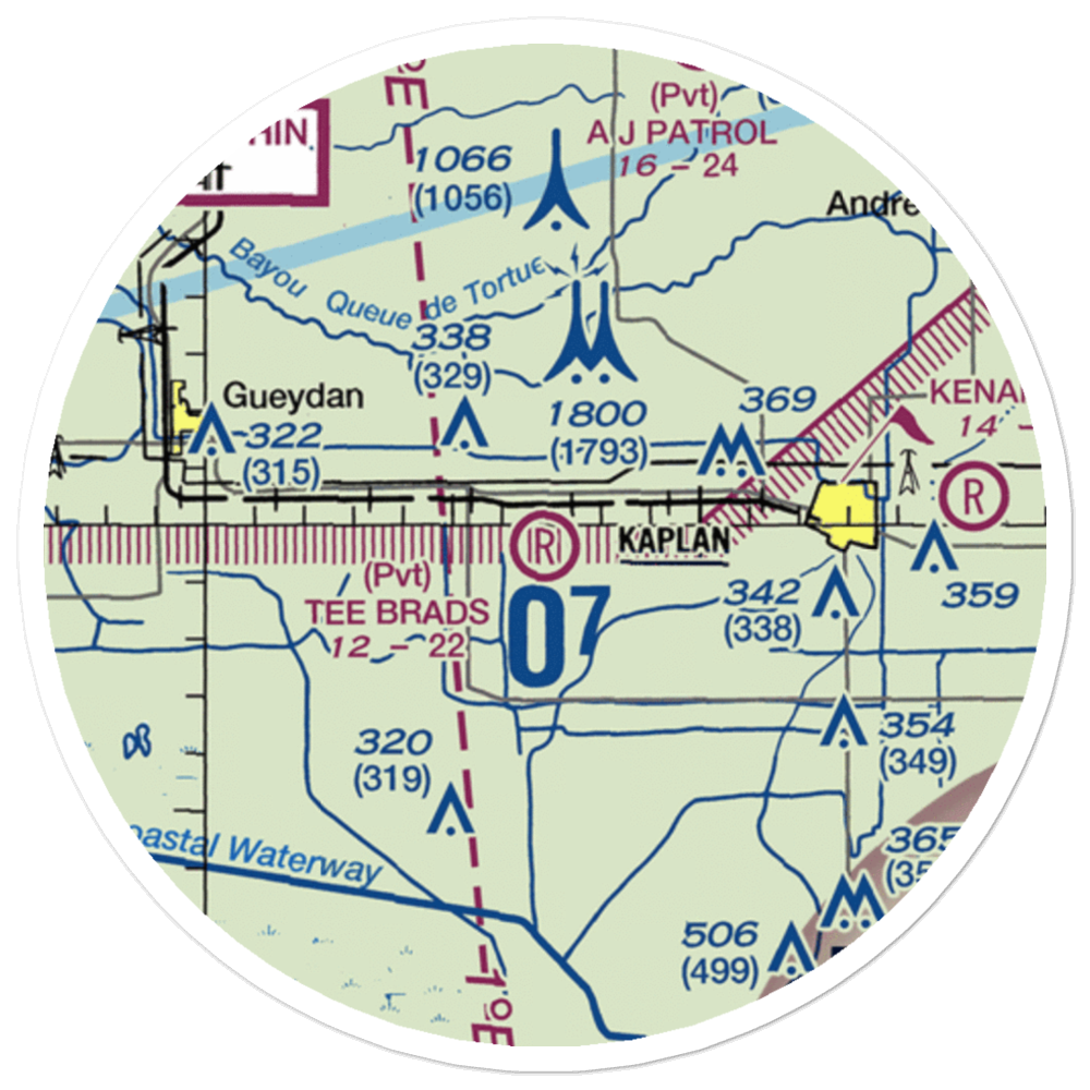 Tee Brad's Airport (13LS) VFR Sectional Sticker (20 mile) 