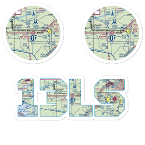 Tee Brad's Airport (13LS) VFR Sectional Sticker Pack