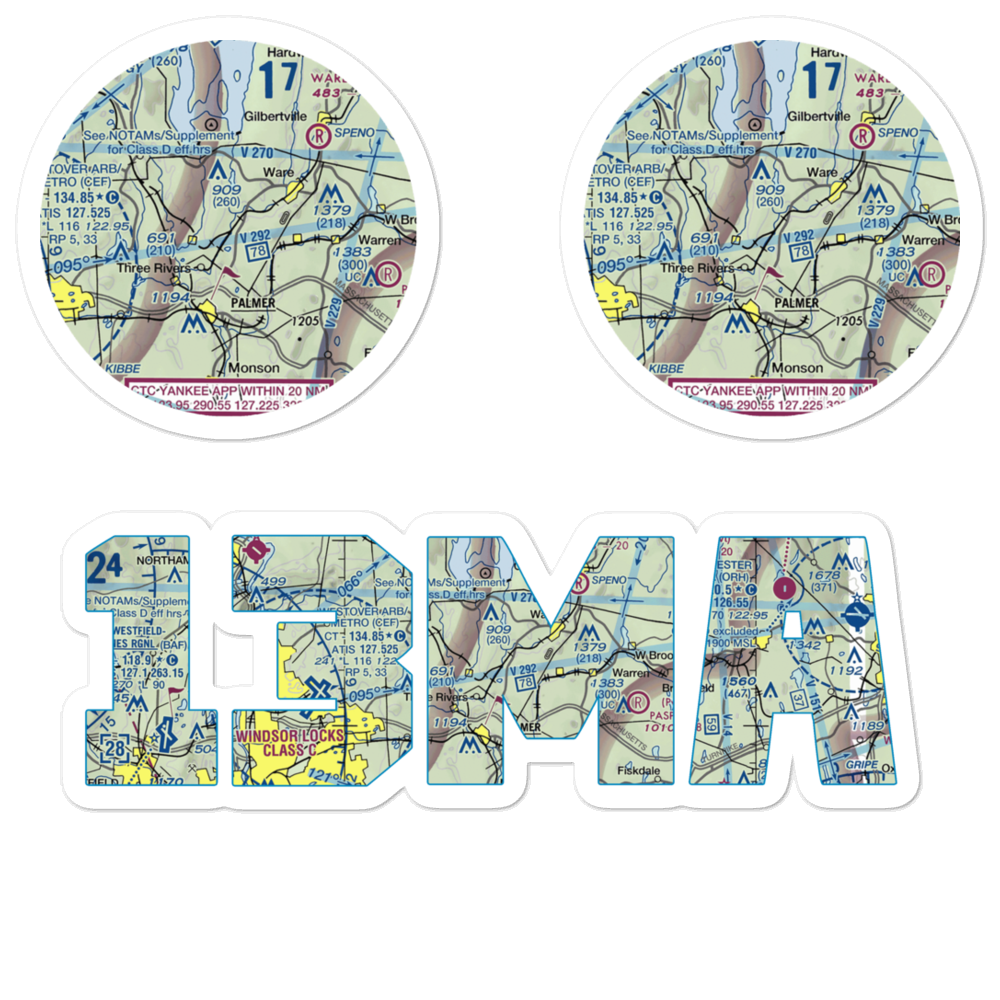 Metropolitan Airport (13MA) VFR Sectional Sticker Pack 