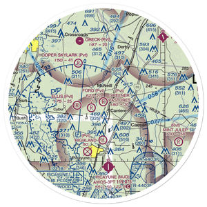 Greener Pastures Airpark (13MS) VFR Sectional Sticker (30 mile)