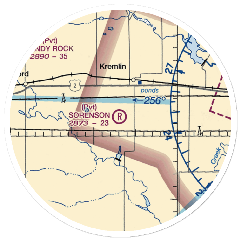 Sorenson Airport (13MT) VFR Sectional Sticker (20 mile) 