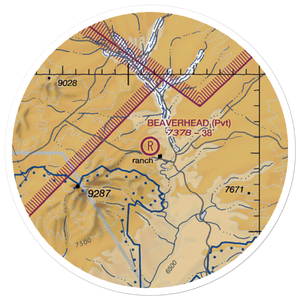 Beaverhead Airstrip (13NM) VFR Sectional Sticker (20 mile)