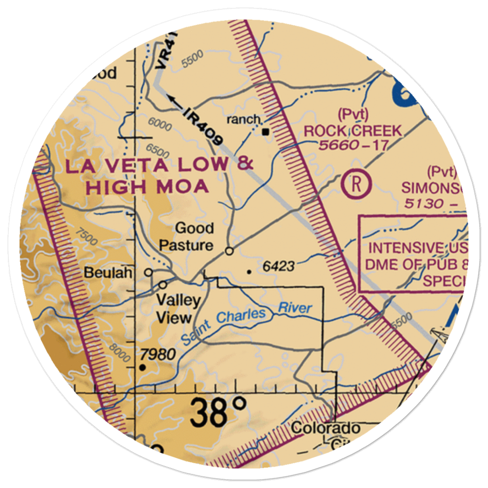 Good Pasture Airport (14CO) VFR Sectional Sticker (20 mile) 