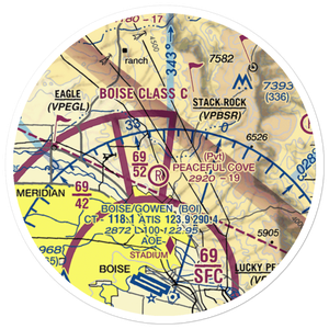 Peaceful Cove Airport (14ID) VFR Sectional Sticker (20 mile)