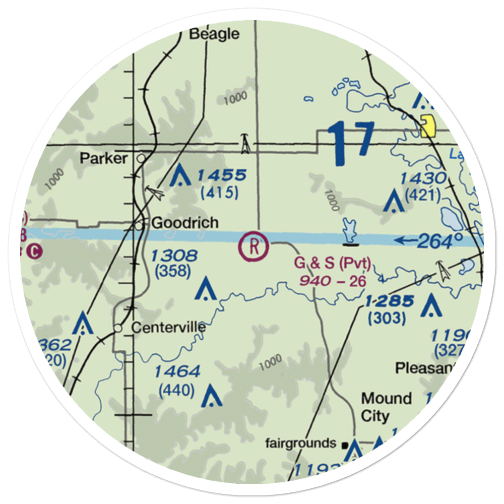 G & S Space Port Airport (14KS) VFR Sectional Sticker (20 mile) 