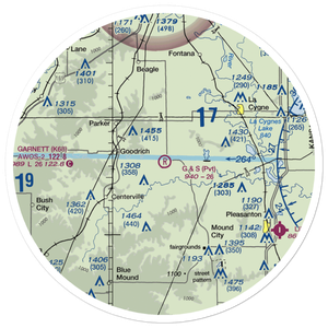 G & S Space Port Airport (14KS) VFR Sectional Sticker (30 mile)