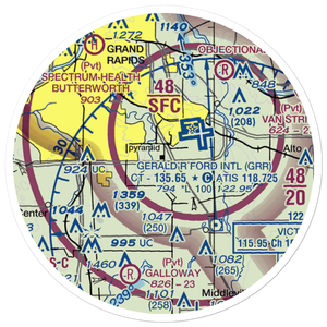 East-West Paris Airport (14MI) VFR Sectional Sticker (20 mile)