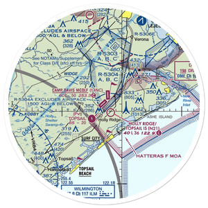 Camp Davis Mcolf Airport (14NC) VFR Sectional Sticker (30 mile)