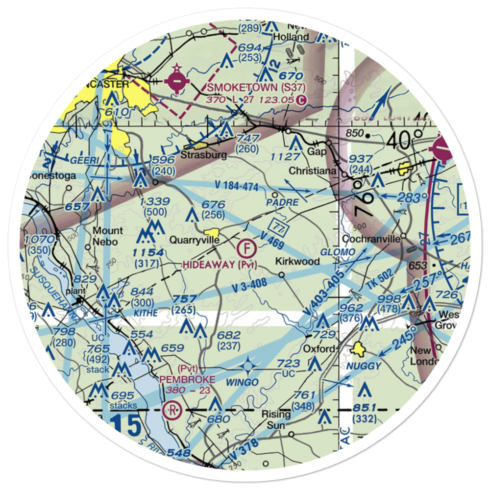Hideaway Ultralightport (14PS) VFR Sectional Sticker (30 mile) 