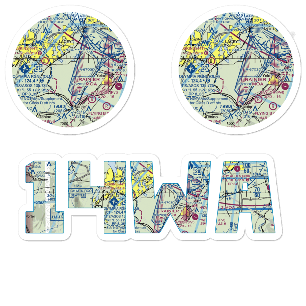 Lz Ranch Airport (14WA) VFR Sectional Sticker Pack 