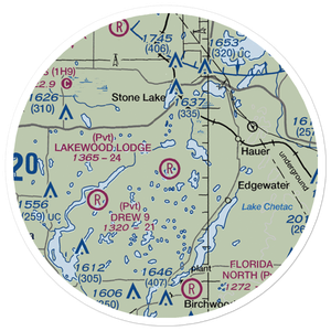 Lakewood Lodge Airport (14WS) VFR Sectional Sticker (20 mile)