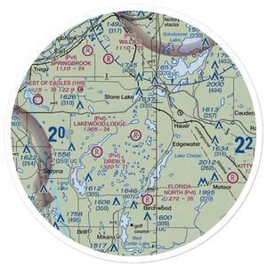 Lakewood Lodge Airport (14WS) VFR Sectional Sticker (30 mile)