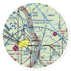 Hunt Farms Airport (15CL) VFR Sectional Sticker (20 mile)