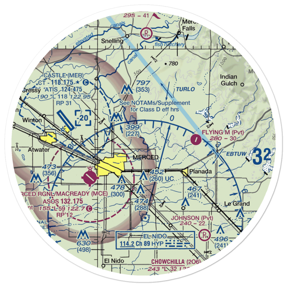Hunt Farms Airport (15CL) VFR Sectional Sticker (30 mile) 