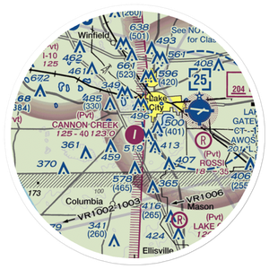 Cannon Creek Airpark (15FL) VFR Sectional Sticker (20 mile)