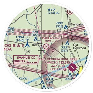 Darla's Airport (15GA) VFR Sectional Sticker (20 mile)