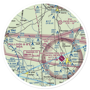 Darla's Airport (15GA) VFR Sectional Sticker (30 mile)