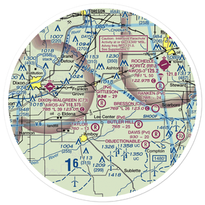 Gittleson Farms Airport (15IL) VFR Sectional Sticker (30 mile)