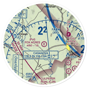 Fox Acres Airport (15VA) VFR Sectional Sticker (20 mile)