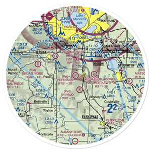 Peterson Field (15WI) VFR Sectional Sticker (30 mile)