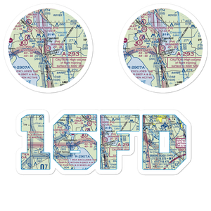 Skinners Wholesale Nursery Airport (16FD) VFR Sectional Sticker Pack