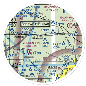 Harold Bunger Airport (16IL) VFR Sectional Sticker (20 mile)