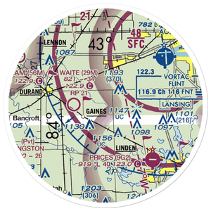 Barnstormers 5 Airport (16MI) VFR Sectional Sticker (20 mile)