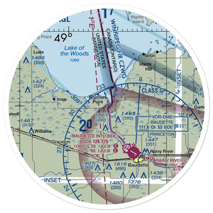 Baudette Flying Service Seaplane Base (16MN) VFR Sectional Sticker (30 mile)