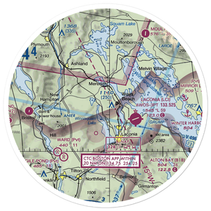 Bossey's Seaplane Base (16NH) VFR Sectional Sticker (30 mile)