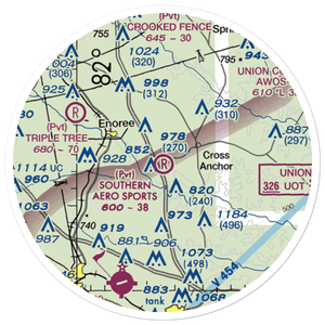 Southern Aero Sports Airport (16SC) VFR Sectional Sticker (20 mile)