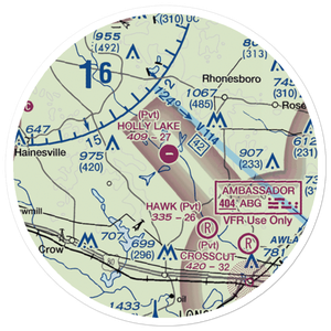 Holly Lake Ranch Airport (16TE) VFR Sectional Sticker (20 mile)