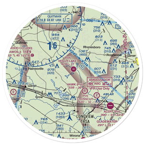 Holly Lake Ranch Airport (16TE) VFR Sectional Sticker (30 mile)
