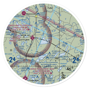 Lac Vieux Desert Seaplane Base (16WI) VFR Sectional Sticker (30 mile)