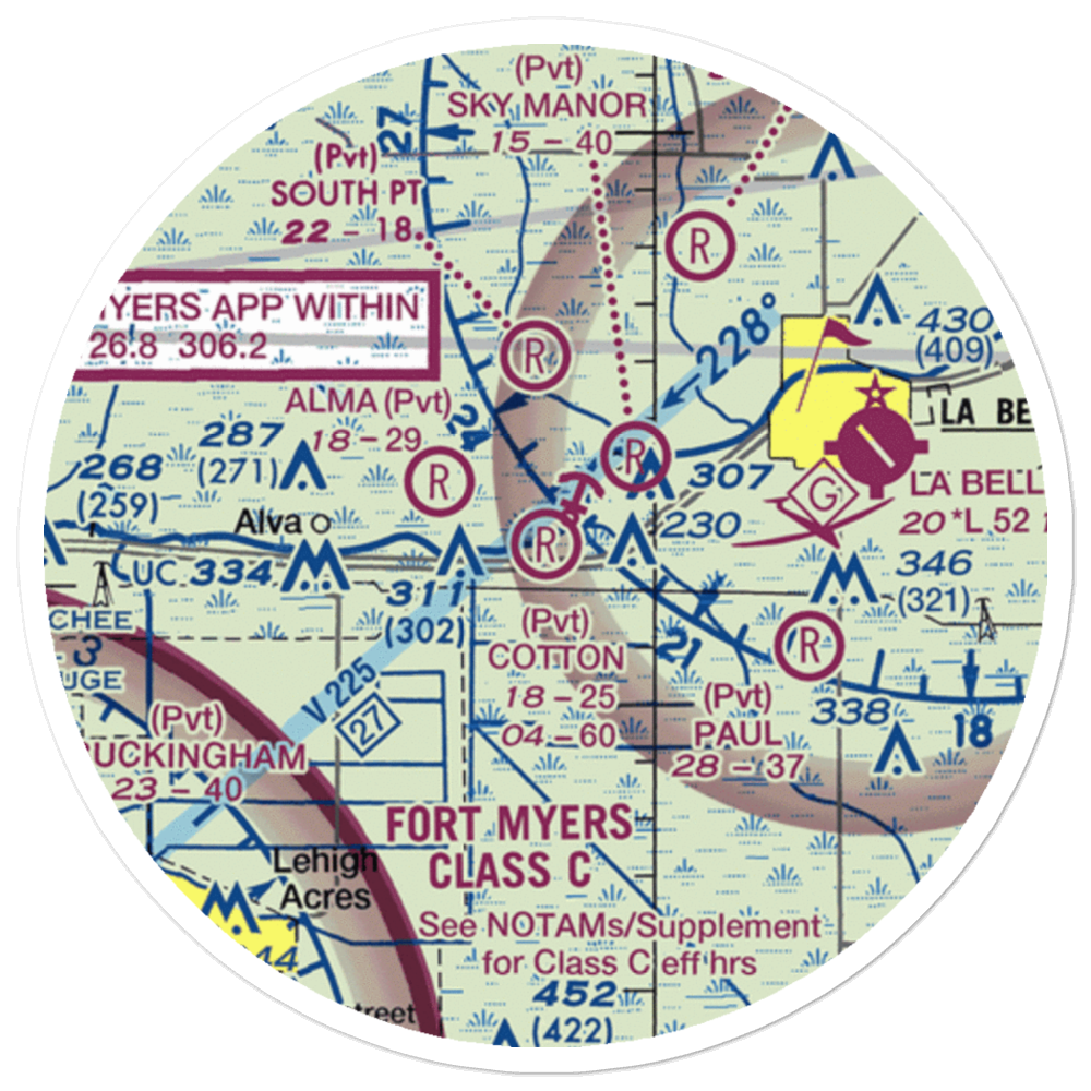 Cotton Strip (17FA) VFR Sectional Sticker (20 mile) 