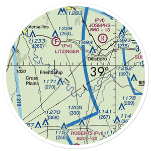 Pruss Airport (17IN) VFR Sectional Sticker (20 mile)