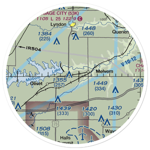 Tevis Airport (17KS) VFR Sectional Sticker (20 mile)