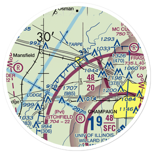 Oink Acres Airport (17LL) VFR Sectional Sticker (20 mile)