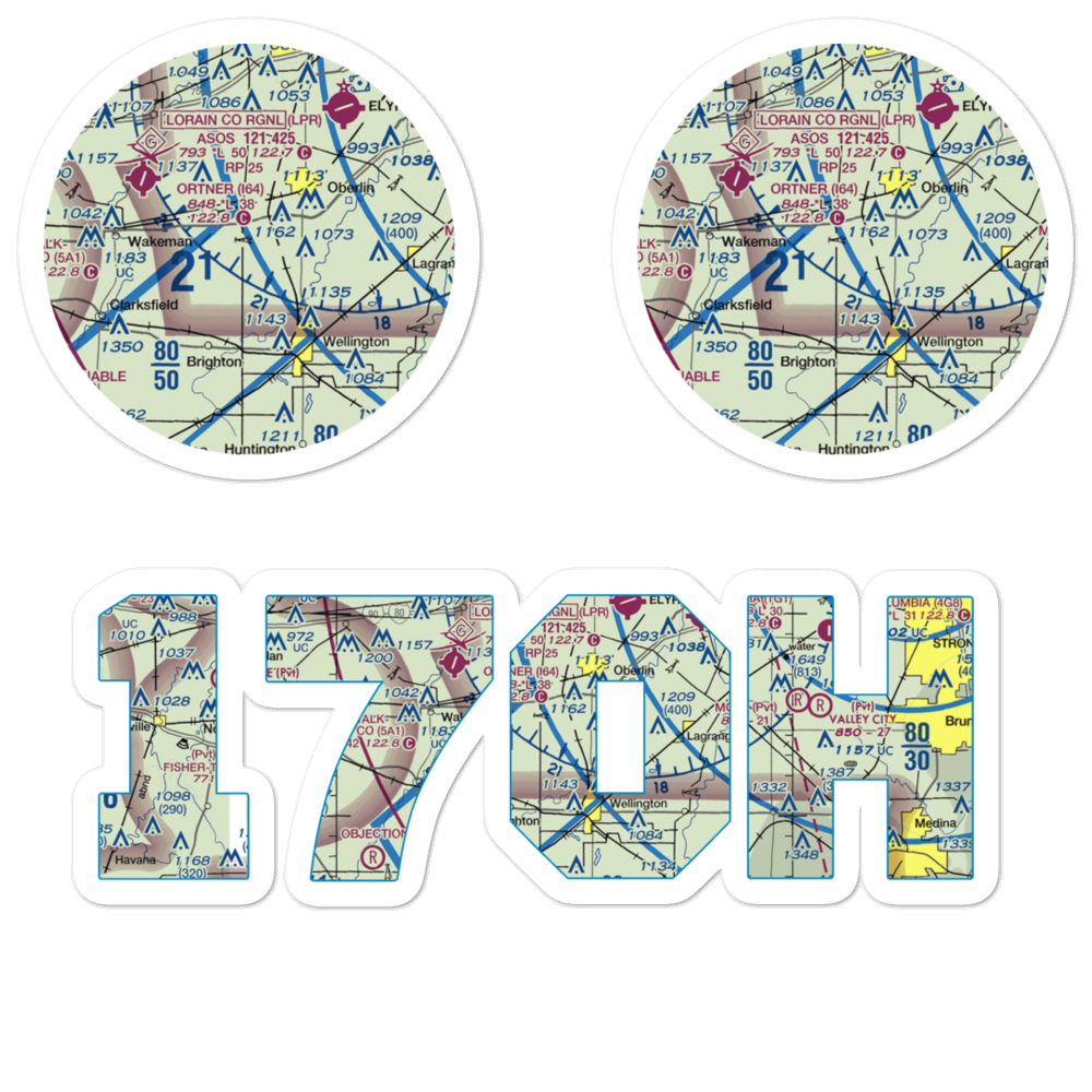 Kosik Private Airport (17OH) VFR Sectional Sticker Pack 