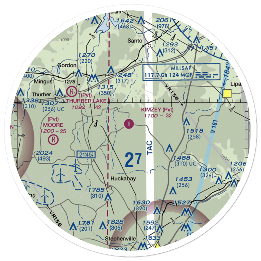 Kimzey Airport (17TX) VFR Sectional Sticker (30 mile) 