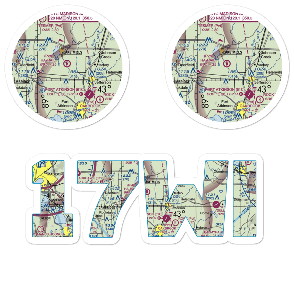 Ha-Rail Airport (17WI) VFR Sectional Sticker Pack 