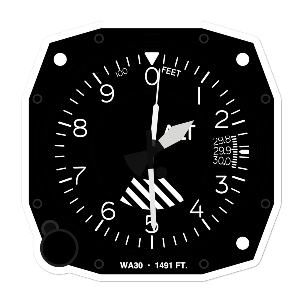 Lacrosse Municipal Airport (WA30) Altimeter Stickers 