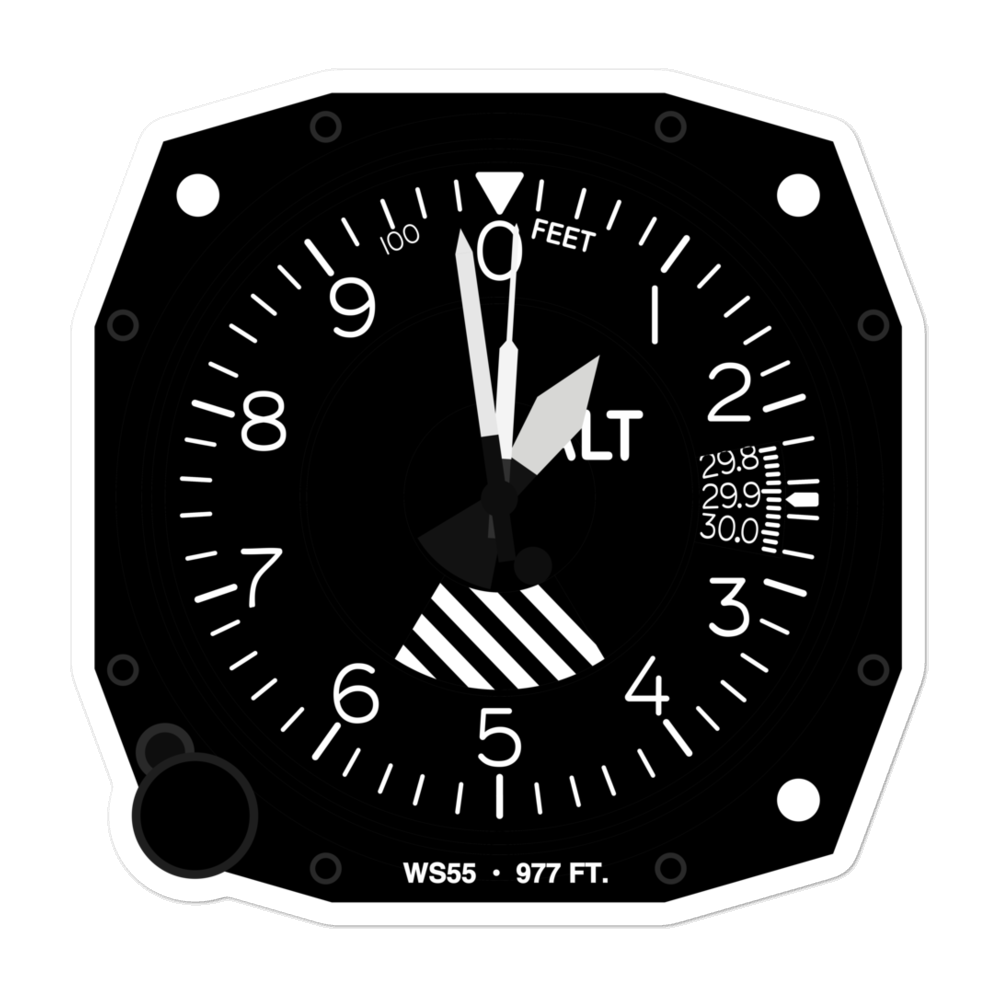 Barten Airport (WS55) Altimeter Stickers 