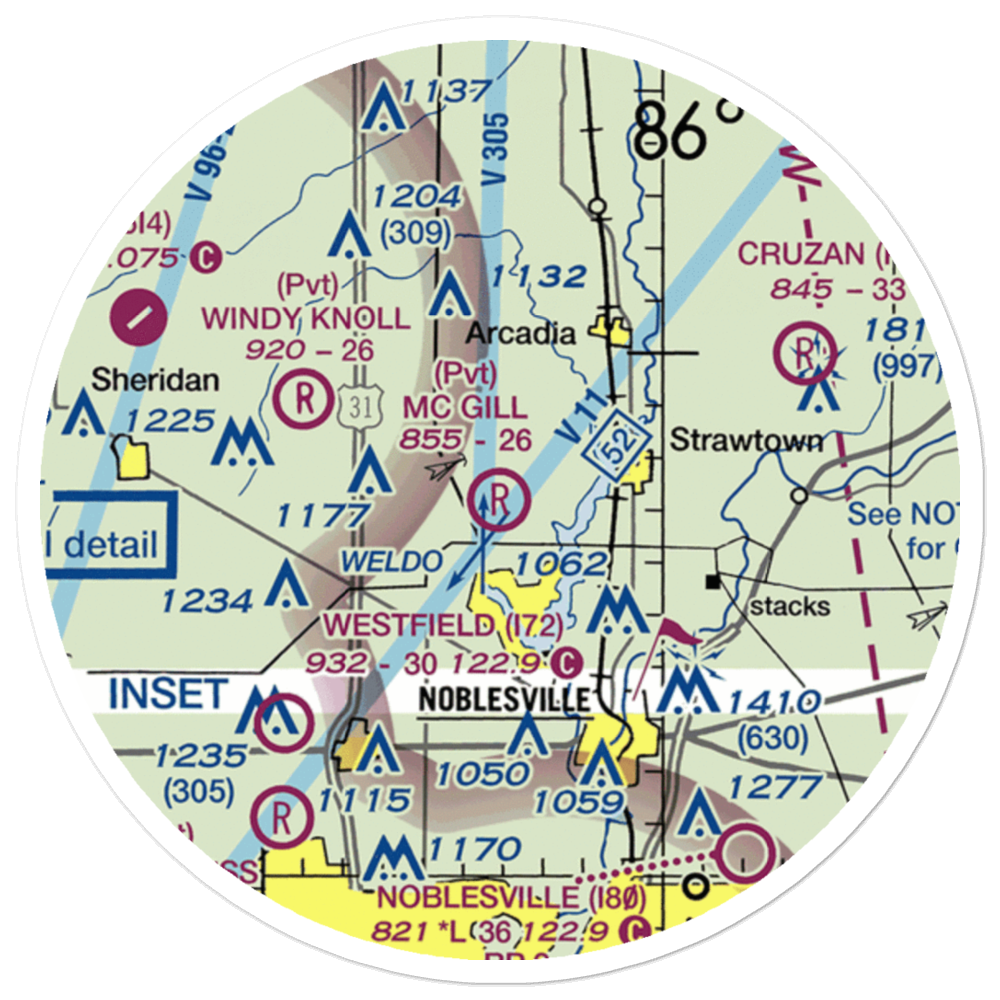 Mc Gill Airport (18II) VFR Sectional Sticker (20 mile) 