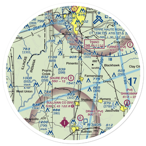 Kester Fly Inn Airport (18IN) VFR Sectional Sticker (30 mile)