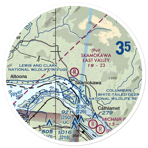 Skamokawa East Valley Airport (18JY) VFR Sectional Sticker (20 mile)