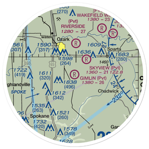 Gimlin Airport (18MO) VFR Sectional Sticker (20 mile)