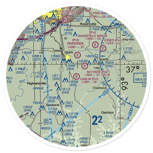 Gimlin Airport (18MO) VFR Sectional Sticker (30 mile)