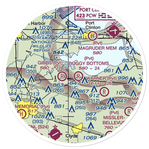 Boggy Bottoms Airport (18OI) VFR Sectional Sticker (20 mile)