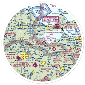 Boggy Bottoms Airport (18OI) VFR Sectional Sticker (30 mile)