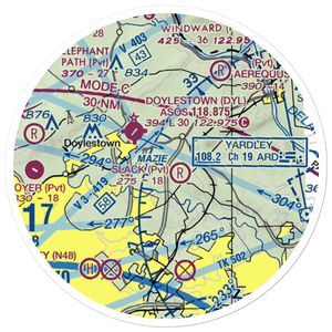 Slack Airport (18PA) VFR Sectional Sticker (20 mile)